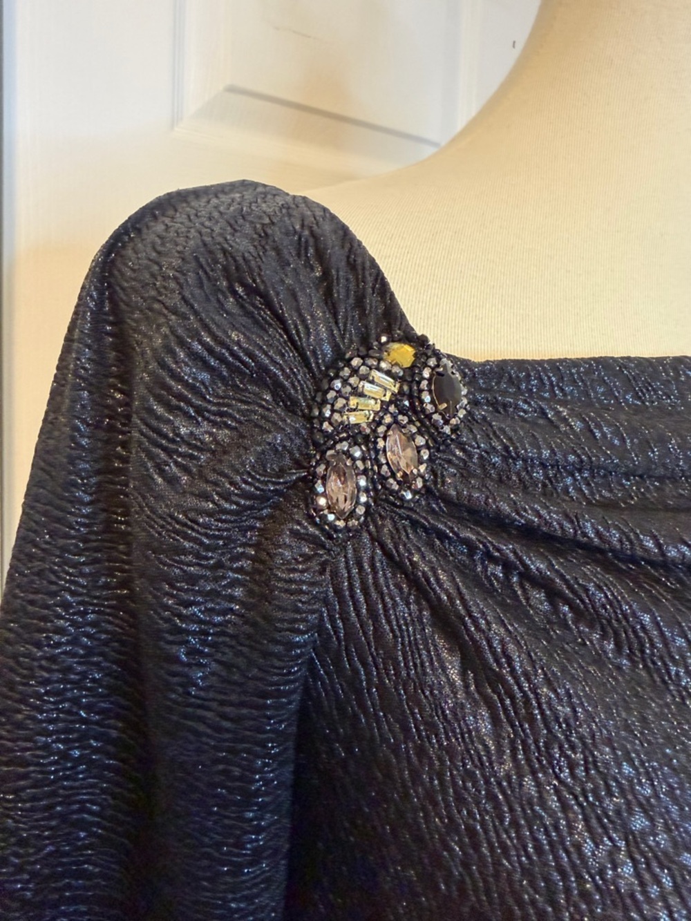 David Meister Metallic Rhinestone Dress - Picture 3 of 11